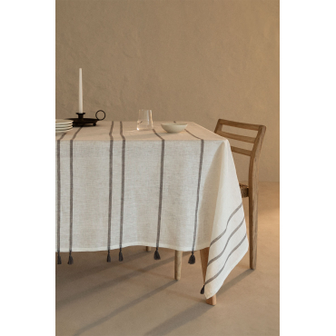 Isabella (140x240 Cm) Linnen Tafelkleed Gardenia Wit - Sklum