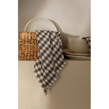 Set Van 2 Servetten Van Katoen Hillary Grijs – Taupe - Sklum