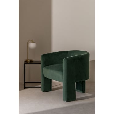 Fauteuil In Fluweel Xastru Jungle Groen - Sklum