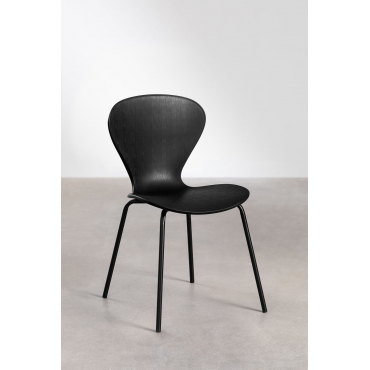 Set Van 4 Stapelbare Eetkamerstoelen Uit Zwart & Zwart - Sklum