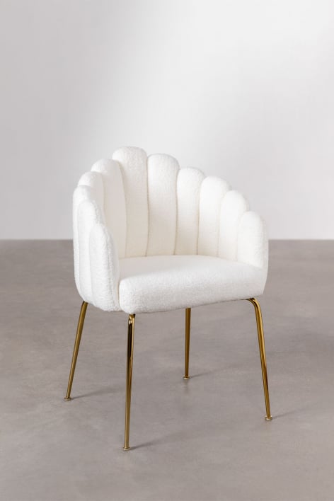 Set van 4 Chenille eetkamerstoelen Markina