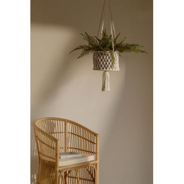 Macrame Hangende Plantenbak Mitridas Beige – Crème - Sklum