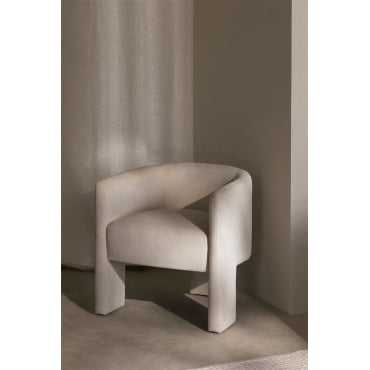 Fauteuil In Fluweel Xastru Beige - Sklum