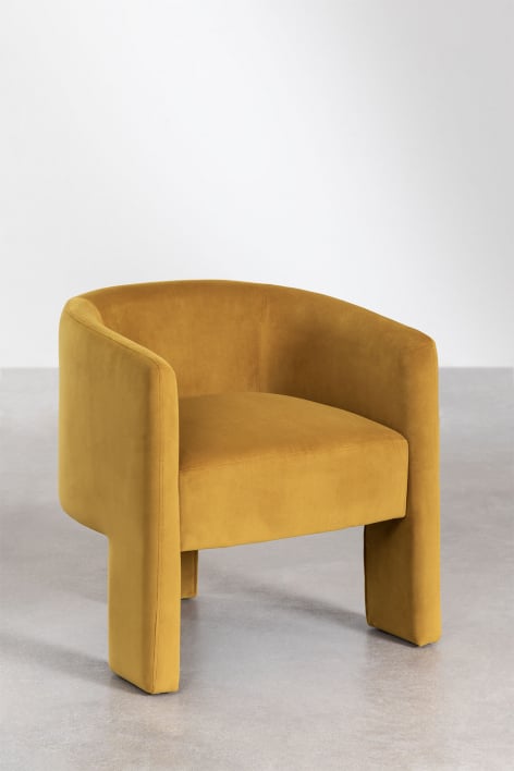 Xastru set van 4 fluwelen eetkamerstoelen - Mostaza