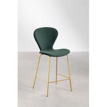 Hoge Kruk In Fluweel Uit Jungle Groen & ↑65 Cm & Goud - Sklum