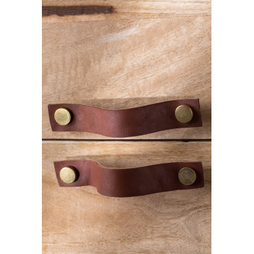 Set Van 2 Lederen Handvaten Teroy Style Karamel - Sklum