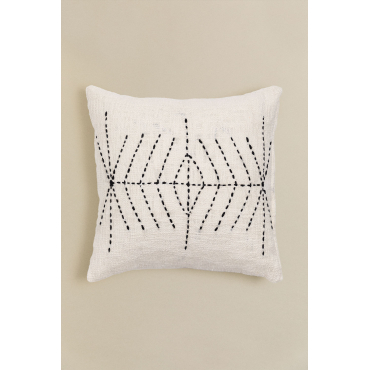 Vierkant Katoenen Kussen (45x45 Cm) Acoro Gardenia Wit - Sklum