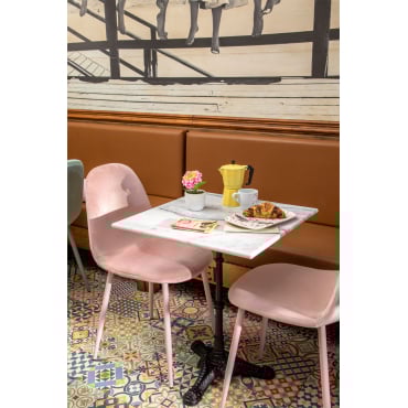 Roma Marmeren Bartafel Wit Marmer & Vierkant & Zwart - Sklum