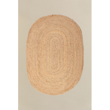 Ovaal Natuurlijk Jute Vloerkleed (141x99,5 Cm) Tempo Yute - Sklum