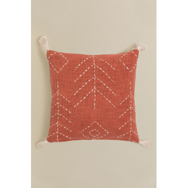 Vierkant Katoenen Kussen (40x40 Cm) Lemes Rood - Ginger - Sklum