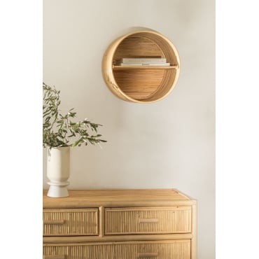 Rotan Wandplank Tisaia Bruin – Natuurlijk Hout - Sklum