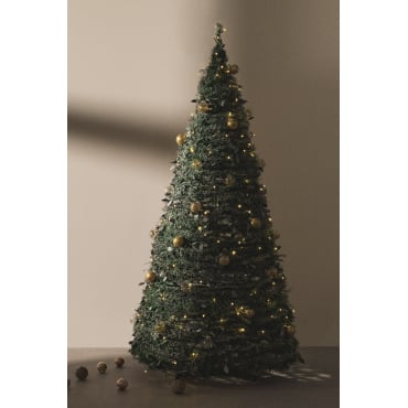 Taimy Opvouwbare Kerstboom Met Led-verlichting Goud & ↑180 - Sklum
