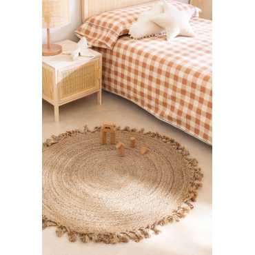 Rond Vloerkleed Van Natuurlijk Jute Ondes Ø100 Cm - Sklum