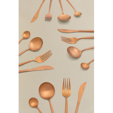 Noya Matte Metallic Bestek 16 St Roze Goud Mat - Sklum