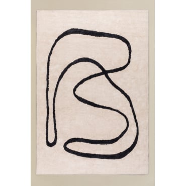 Katoenen Vloerkleed (310x205 Cm) Kloud Beige – Crème - Sklum