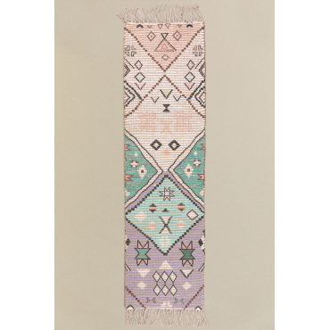 Gangtapijt Van Jute En Stof 170x40 Cm Nuada Ethnic Ocean - Sklum