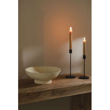 Decoratieve Handgeschepte Papier-maché Schaal Muriel Beige – Crème - Sklum