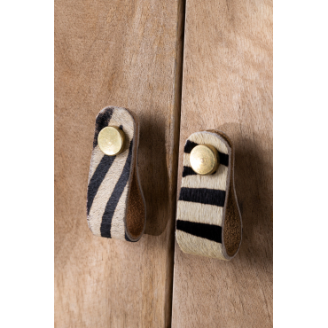 Set Van 2 Leren Handgrepen Solok Style Zebra Print - Sklum