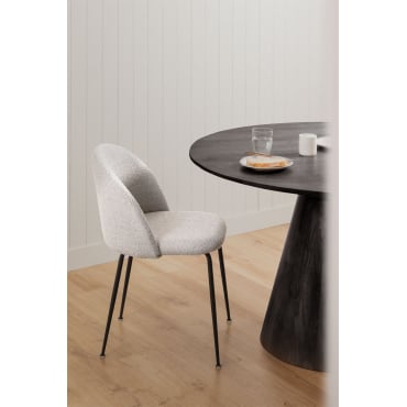 Kana Design Eetkamerstoel In Teddystof White & Zwart - Sklum