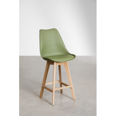 2-pack Hoge Krukken 65 Cm Met Kussen In Kunstleer Nordic Leger Groen – Koel - Sklum
