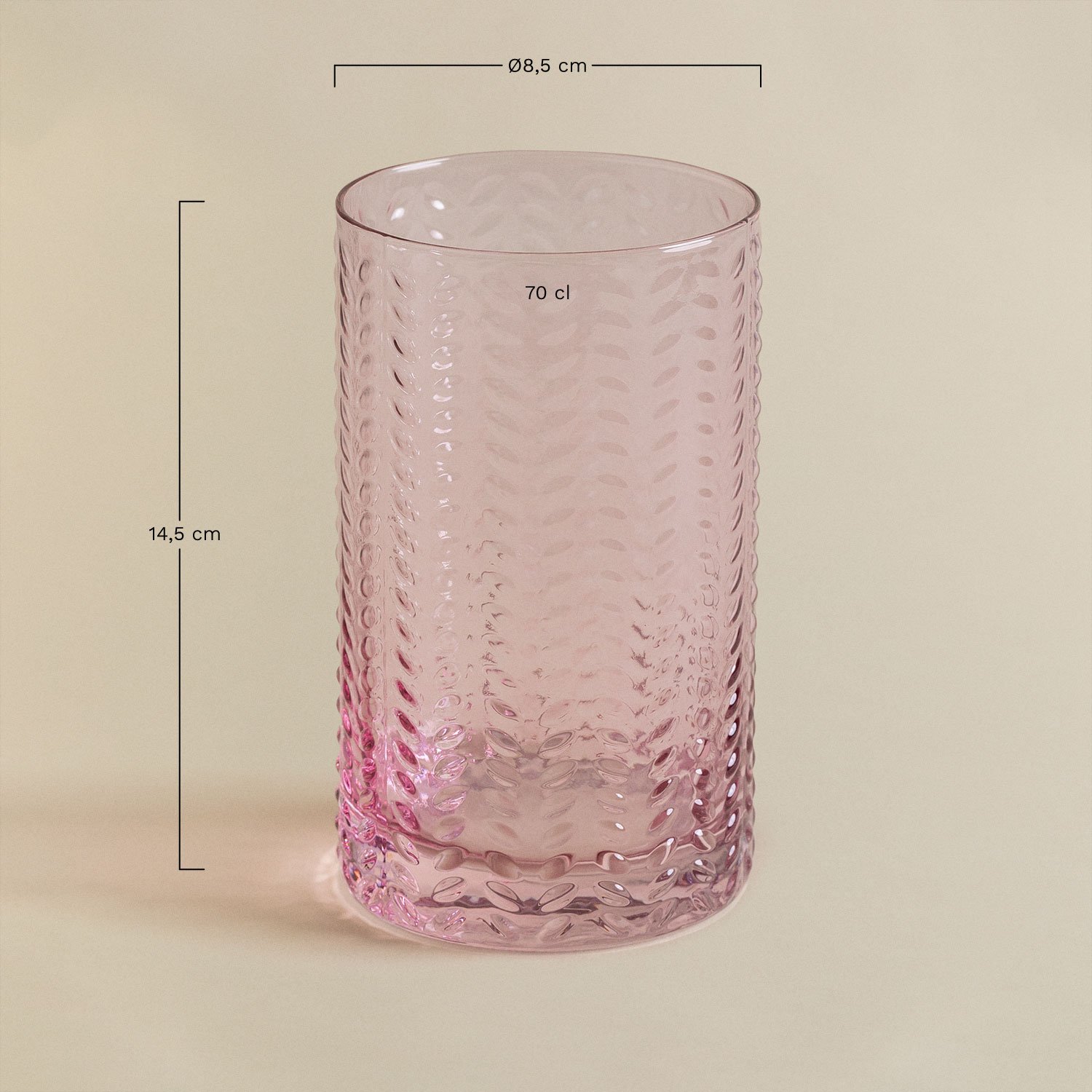 Set van 4 Glazen Frisdrankglazen 70 cl Cristi, AFMETINGEN