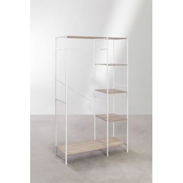 Open Kast In Hout En Metaal Baxter Wit – Natuurlijk Hout - Sklum