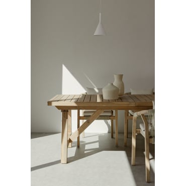 Rechthoekige Eettafel 200-250-300x100 Cm Uitschuifbaar In Acaciahout Dubai Rustiek Acaciabruin - Sklum