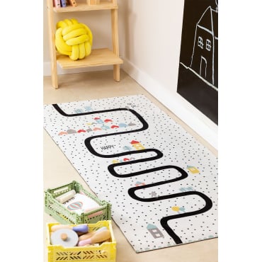 Katoenen Vloerkleed (160x74 Cm) Ray Kids Wit - Sklum
