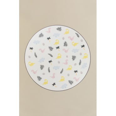 Ronde Vinyl Hoes Dino Party Kids Meerkleurig Fresh - Sklum