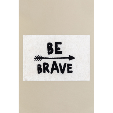 Rechthoekig Kleed 60x90 Cm Van Katoen Brave Kids Wit – Zwart - Sklum