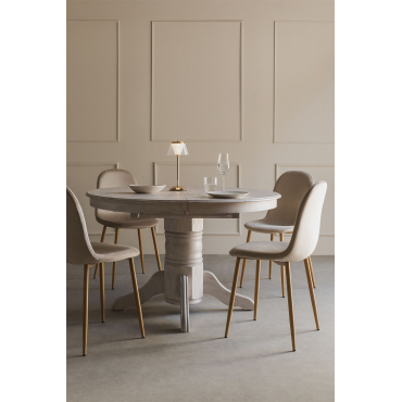 Uitschuifbare Ovale Eettafel In Hout (128-178x120 Cm) Ektra Wit Hout - Sklum