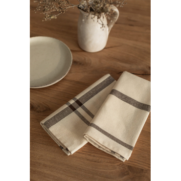Set Van 2 Ducase Katoenen Servetten Beige – Crème - Sklum
