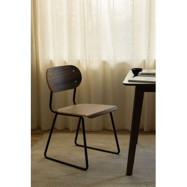 Set Van 2 Jodie Eetkamerstoelen Van Walnootfineer Zwart - Sklum