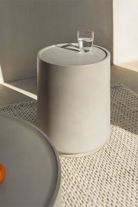 Ronde bijzettafel voor tuin Ø35 cm in cement Darwys