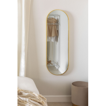 Metalen Ovale Wandspiegel Elsie Gold Goud - Sklum