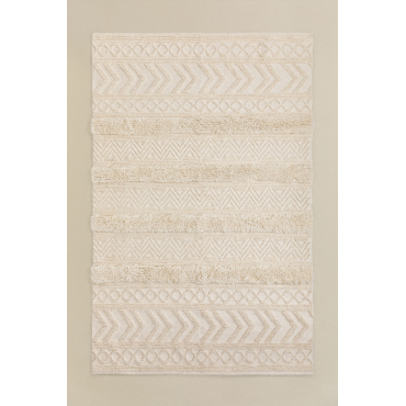 Vloerkleed Van Wol En Katoen (255x165 Cm) Lissi Beige – Crème - Sklum