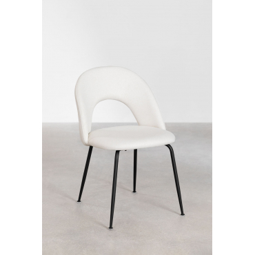 Eetkamerstoel Bekleed Met Glorys Deluxe-stof Crème Beige & Zwart - Sklum