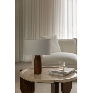 Caitlin Houten Tafellamp Bruin – Donker Hout - Sklum