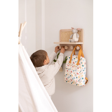 Wandkapstok Met Plank In Rotan Riley Natuurlijk & ↔︎ 40 Cm - Sklum