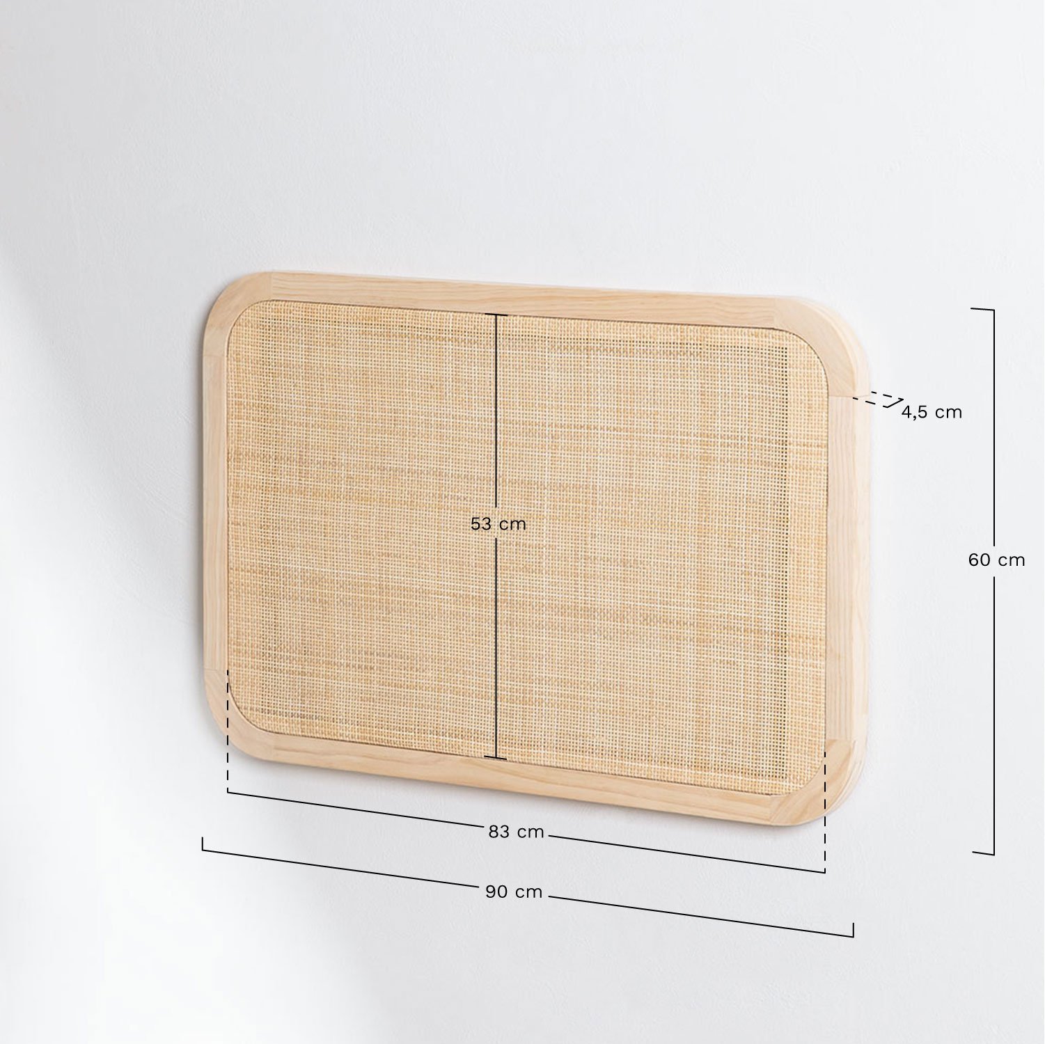 Hoofdbord voor bed 90cm Reyna Kids, AFMETINGEN