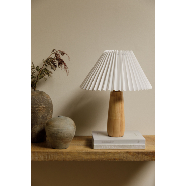 Jillian Houten Tafellamp Bruin – Natuurlijk Hout - Sklum
