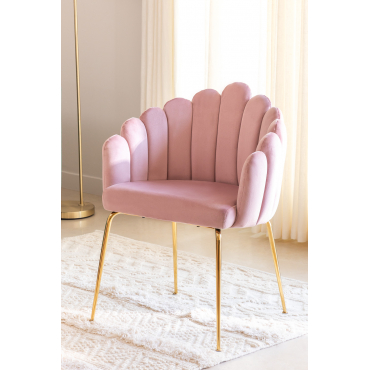 Set Van 2 Markina Fluwelen Eetkamerstoelen Pioenroos - Sklum