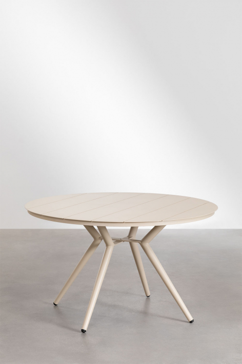 Ronde eettafel van aluminium Valerie - Tapioca beige