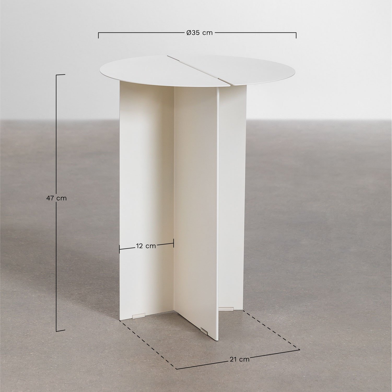 Ronde stalen bijzettafel voor de tuin Gromit, AFMETINGEN