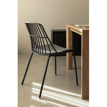 Set Van 4 Eetkamerstoelen In Polypropyleen En Staal Maeba Grijs – Grafiet - Sklum