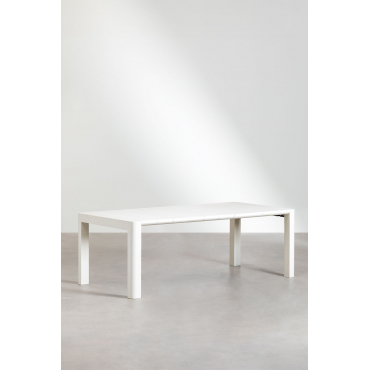 Arnadine Rechthoekige Tuintafel Gardenia Wit & 220 X 100 Cm - Sklum