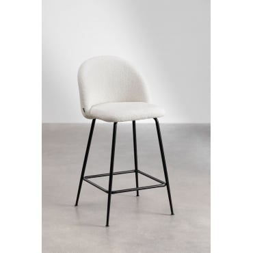 Kana Design Hoge Kruk In Schapenvacht White & ↑65 Cm & Zwart - Sklum