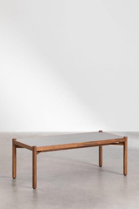 Salontafel voor de tuin van cement en acaciahout Gamila