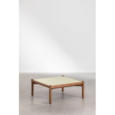 Salontafel In Cement En Acaciahout Gamila Tapioca Beige & 70 X 70 Cm - Sklum