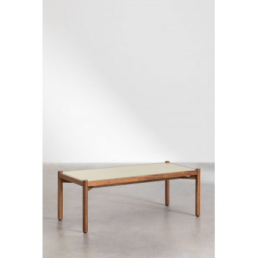 Salontafel In Cement En Acaciahout Gamila Tapioca Beige & 110 X 50 Cm - Sklum